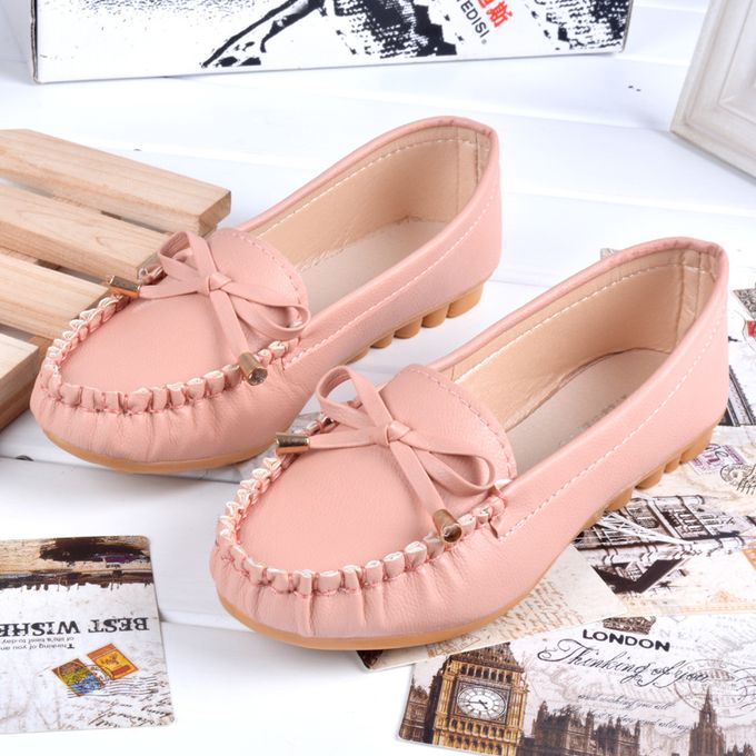 Fashion Women PU Leather Shoes-Pink
