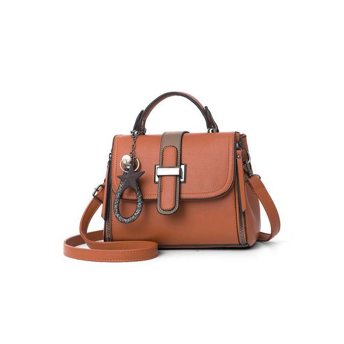 Brown Crossover Pu Leather Sling Bag
