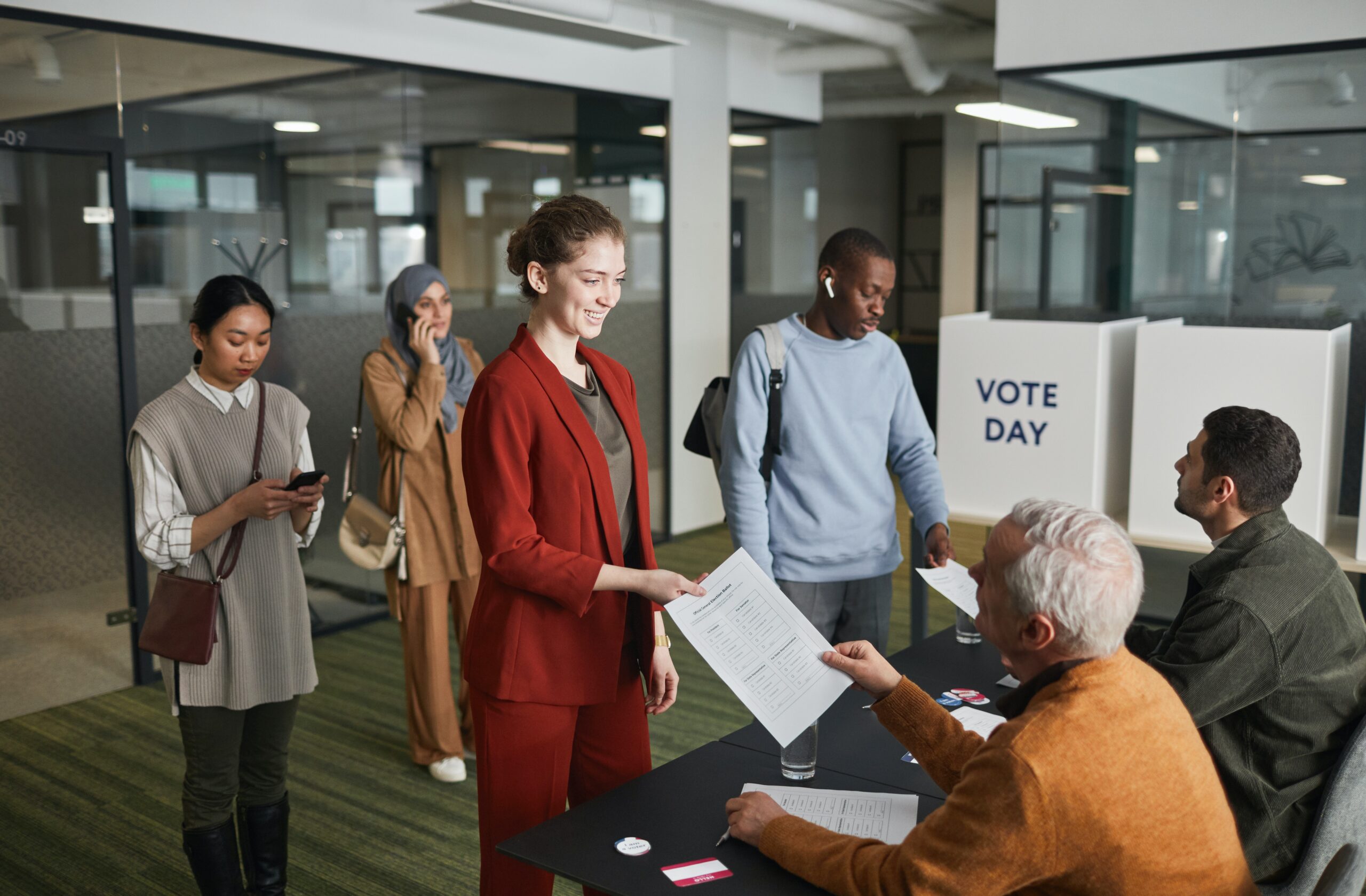 people waiting to be served.