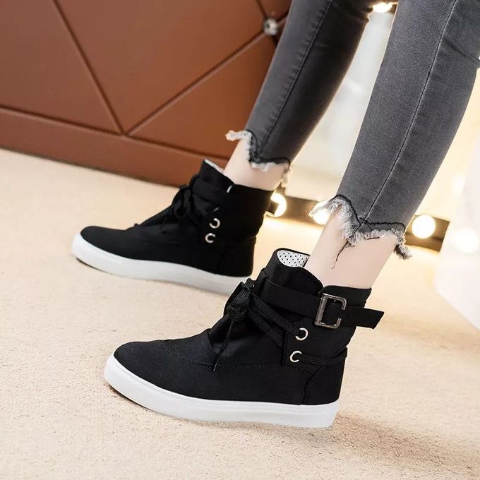 Fashion Women Flat Ankle Heels Casual Boots
